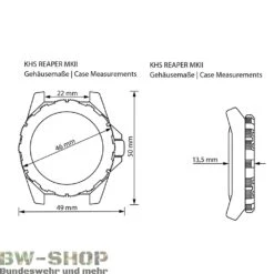 US Air Force Pilotenbrille -Bundeswehr Und Mehr Verkäufe reapermk2gehaeusemasse wz min 5051 KHS Reaper MKII XTAC Einsatzuhr Analog