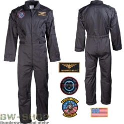 Mil-Tec Original Bundeswehr Panzerkombi Flecktarn Mit Futter -Bundeswehr Und Mehr Verkäufe uspilotenkombimabzeichenschwarz 5005 Bundeswehr Fliegerkombi Neu Bw Pilotenkombi Overall Kombi bw 5005 US Army Fliegerkombi mit Abzeichen Armee Pilotenkombi Overall Kombi