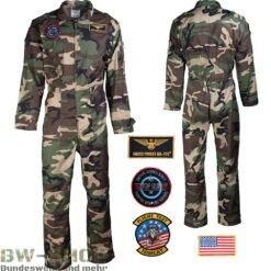 Mil-Tec Original Bundeswehr Panzerkombi Flecktarn Mit Futter -Bundeswehr Und Mehr Verkäufe uspilotenkombimabzeichenwoodland 5005 Bundeswehr Fliegerkombi Neu Bw Pilotenkombi Overall Kombi bw 5005 US Army Fliegerkombi mit Abzeichen Armee Pilotenkombi Overall Kombi
